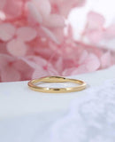 Minimalist Wedding Ring Band 0.6ct Round Cut VVS1 Diamond 14k Yellow Gold Finish