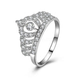 2.2ct Round Cut Moissanite Princess Crown Tiara Women Ring 14k White Gold Plated