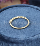 0.5ct Marquise Simulated Diamond Half Eternity Wed Band 14k Yellow Gold Plated
