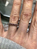 0.3ct Round Cut Garnet Wedding Band Stackable Half Eternity 14k White Gold Over