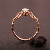 Split Open Band Solitaire with Accent Ring 1ct Pear Diamond 14k Rose Gold Finish