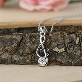 0.5ct Round Diamond Solitaire Music Sign Pendant 14k White Gold Finish NO CHAIN