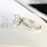 1ct Round Cut Diamond Engagement Ring 14k White Gold Finish 6 Prong Solitaire