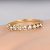 Half Eternity Wedding Ring Band 1.2ct Round Cut Diamond 14k Yellow Gold Finish