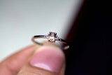 0.3ct Engagement Ring Oval Cut Champagne Diamond Trilogy 14k White Gold Finish
