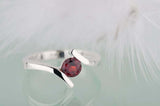 0.5ct Round Cut Red Garnet Engagement Ring Solitaire ByPass 14k WhiteGold Finish