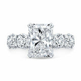 5ct Radiant Cut Diamond Gatsby Iced Queen Engagement Ring 14k White Gold Finish