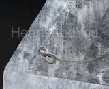 0.3ct Round Simulated Black Diamond Infinity Pendant Chain 14k White Gold Plated