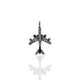 0.5ct Round Cut Moissanite Aeroplane Pendant 14k White Gold Plated NO CHAIN