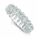 7.5ct Oval Cut Diamond Iced Stackable Eternity Wedding Band 14K White Gold Over