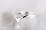 0.5ct Round Cut Diamond Engagement Ring Solitaire Curved 14k White Gold Finish