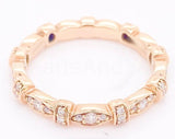 0.5ct Round Cut Moissanite Irish Stackable Wedding Band 14k Rose Gold Plated