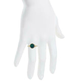 2.3ct Engagement Ring Round Cut Green Emerald Split Shank 14k Yellow Gold Finish