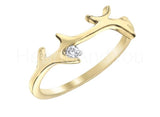 0.1ct Round Cut Moissanite Stacking  Women Wedding Band 14k Yellow Gold Plated