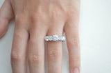 Five Stone Solitaire Engagement Ring 2ct Round Cut Diamond 14k White Gold Finish
