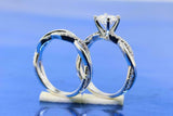 2ct Round Cut Diamond Engagement Ring Infinity Bridal Set 14k White Gold Finish