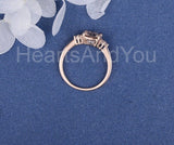 1ct Cushion Cut Simulated Peach Morganite Round Accents Ring 14k RoseGold Plated