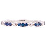 0.5ct Round Cut Simulated Blue Sapphire Minimalist Band 14k White Gold Plated