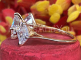 2.5ct Asscher Simulated Diamond Three Stone Engagement Ring 14k WhiteGold Plated