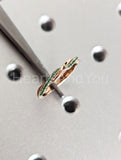 0.3ct Round Cut Simulated Emerald Infinity Wedding Band 14k Yellow Gold Plated