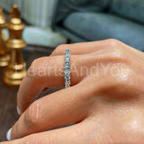 0.5ct Round Cut Moissanite Anniversary Women Wedding Band 14k White Gold Plated