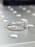 2.2ct Oval Simulated Diamond Solitaire with Accents Ring 14k White Gold Plated
