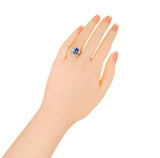 2.2ct Cushion Blue Sapphire Engagement Ring Accent Solitaire 14k White Gold Over