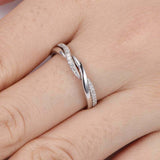 1ct Round Cut Diamond Engagement Ring Twist Unique Design 14k White Gold Finish