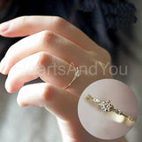 0.5ct Round Cut Moissanite Minimalist Engagement Ring 14k Yellow Gold Plated