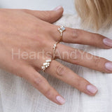 0.3ct Baguette Simulated Diamond Cluster Engagement Ring 14k Yellow Gold Plated