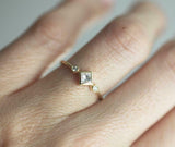 1ct Princess Cut Diamond Engagement Ring Minimalist Trilogy 14k Yellow Gold Over