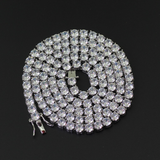 30 Ct Round Cut VVS1/D Diamond Tennis Necklace Solid 14K White Gold Over