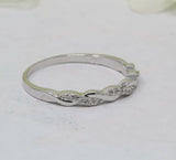 0.5ct Round Cut Diamond Wedding Band Infinity Twisted Rope 14k White Gold Finish