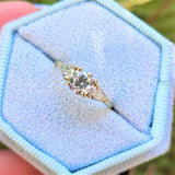 0.5ct Round Cut Moissanite Trilogy Minimalist Women Ring 14k Yellow Gold Plated