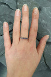 1ct Wedding Ring Band Round Cut Purple Amethyst Stackable 14k White Gold Finish