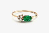 0.5ct Engagement Ring Oval Cut Emerald Teardrop Minimalist 14k Rose Gold Finish