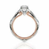 3Ct Round Cut Diamond Split Shank Gatsby Engagement Ring 14K Dual Gold Finish