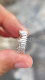 0.3ct Baguette Cut Simulated Diamond Princess Crown Ring 14k White Gold Plated