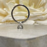 0.15ct Round Cut Moissanite Solitaire Engagement Ring 14k White Gold Plated