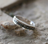 2ct Round Black Diamond Wedding Band Stackable Half Eternity 14k White Gold Over