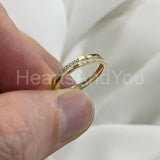 0.2ct Round Cut Moissanite Minimalist Women Wedding Band 14K Yellow Gold Plated