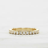 3/4 Eternity Bezel Set Wedding Band 1ct Round Cut Diamond 14k Yellow Gold Finish