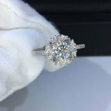 2ct Round Cut VVS1 Diamond Engagement Ring Floral Art Deco 14k White Gold Finish
