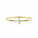 0.2ct Engagement Ring Marquise Diamond Solitaire Minimalist 14k Yellow Gold Over