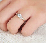 1.2ct Round Cut Diamond Engagement Ring Butterfly Accent 14k White Gold Finish