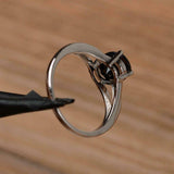 Split Shank Engagement Ring 1.9ct Oval Cut Black Diamond 14k White Gold Finish