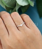 0.5ct Pear Simulated Diamond Minimalist Engagement Ring 14k White Gold Plated