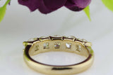 Five Stone Anniversary Wedding Ring Band 1ct Round Diamond 14k Yellow Gold Over