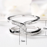 1.2ct Round Cut Diamond Engagement Ring 14k White Gold Finish Unique Interlocked