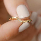 0.1ct Round Cut Moissanite Minimalist Women Wedding Band 14k Yellow Gold Plated